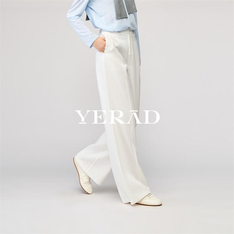 Lyocell cotton wide leg pants women's casual pants loose Tencel floor length straight leg pants