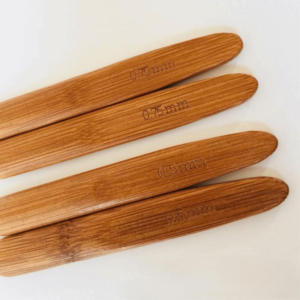 3/6Pcs Bamboo Grip Hair Loc Tool 1/2/3 Head Crochet Needles DIY Sewing Accessories
