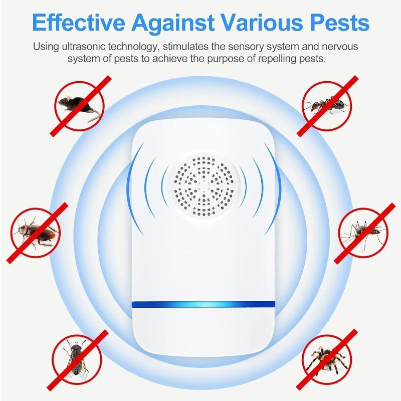 Repellente per parassiti ad ultrasuoni 6 confezioni, Repellente per parassiti a spina ad ultrasuoni per il controllo dei parassiti in interni per insetti, topi, ragni, formiche, insetti,