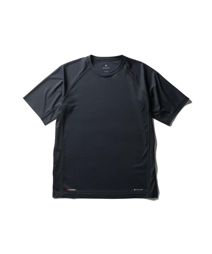 Polartec Power Dry Short Size M [Snow Peak] T-Shirt CS-26SU010 T-shirt, Sleeve, Men's/Women's, BLACK,
