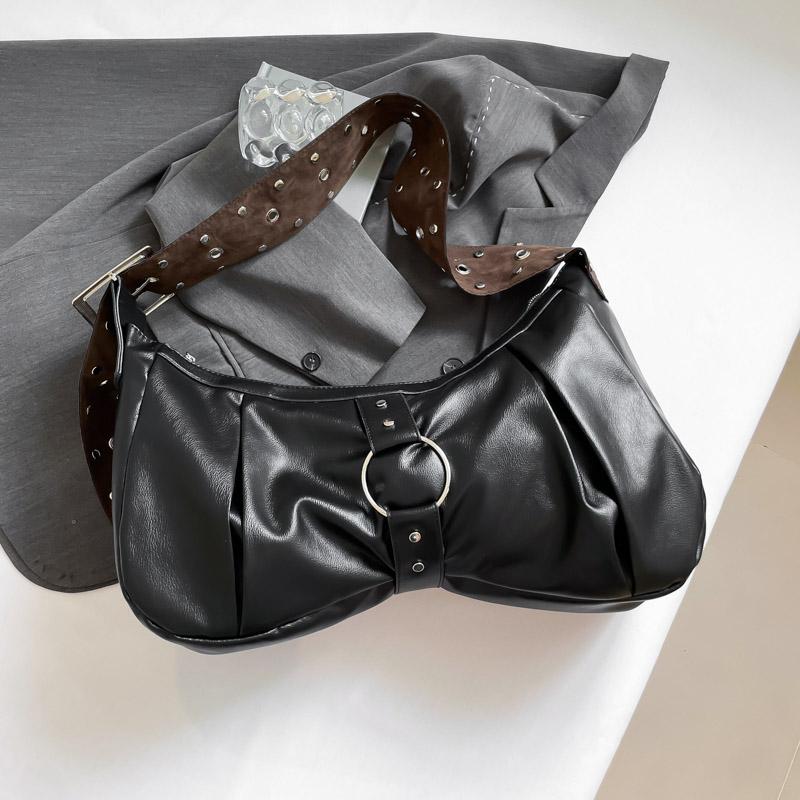

Punk Style Underarm Shoulder Bags For Women Motorcycle Large Capacity Black Crossbody Bag 2026 Latest Designer Handbags Luxury 47x25x12cm чорний