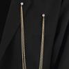 Men Brooch Long Chain - High-end Fine Workmanship, Match Clothes, Luxury Polished Coat Collar Pin