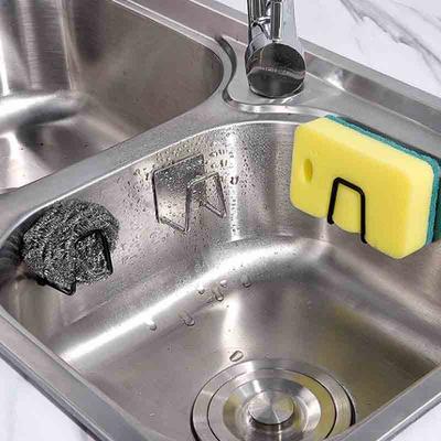 Kitchen Sponges Holder Stainless Steel Sink Sponges Drain Drying Rack Self Adhesive Storage Holder Wall Hooks Kitchen Organizer