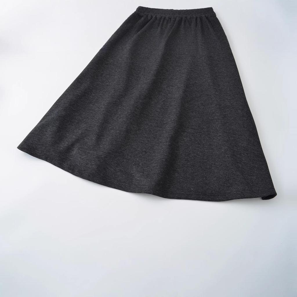 2026 Autumn/Winter Women's High-Waisted A-Line Woolen Skirt - Versatile, Long, Thick, and Slimming