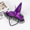 Halloween Witch Hat Headband for Halloween Costume Dress Up Party Supplies Hat Headband Lace Gloves Short Black