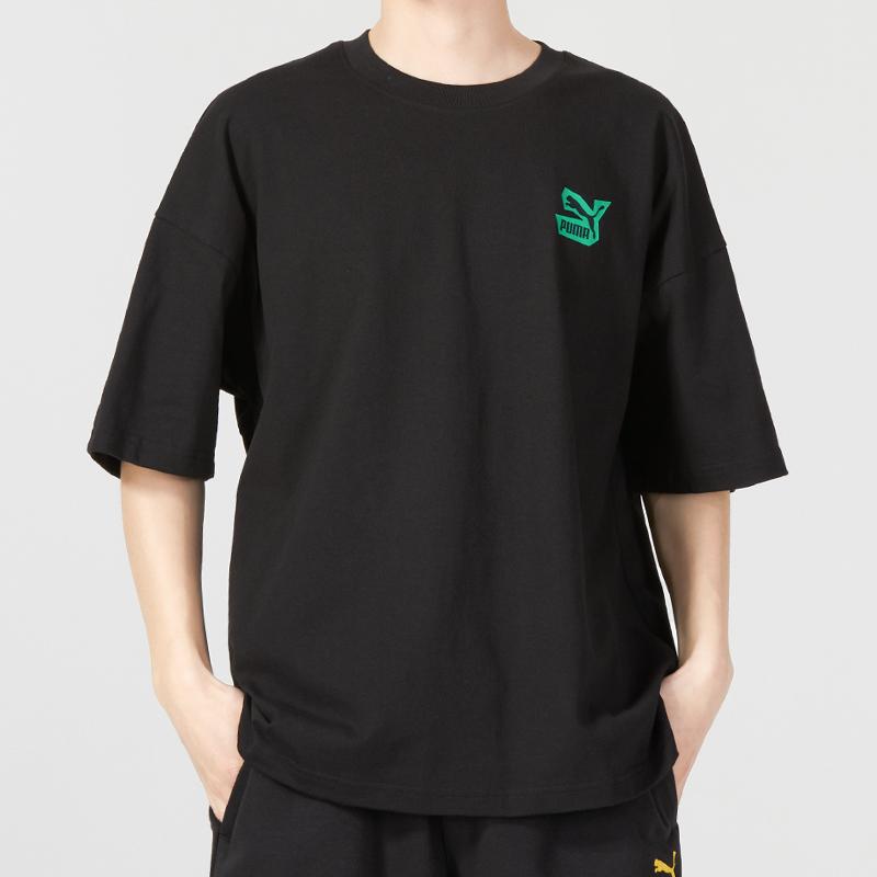 Puma Classics Street Sport Shortsleeve Tee With Brand Logo Print Men Tops Black 539958-01