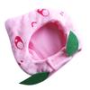 Cat Costume Hat Adjustable Soft Washable Cute Fruit Shape Plush Cat Headgear for Daily Festival Party Pink