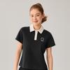 Skechers Solid Color Breathable Comfortable Polo Shirt Women tops L226W030-0018