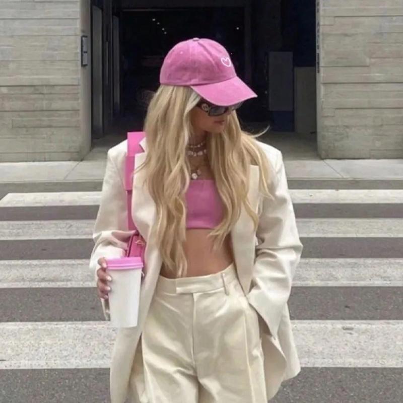 1pc Hand Drawn Heart Hat Women Embroidered Baseball Cap Cute Baseball Hat Adjustable Women Baseball Cap Baseball Cap