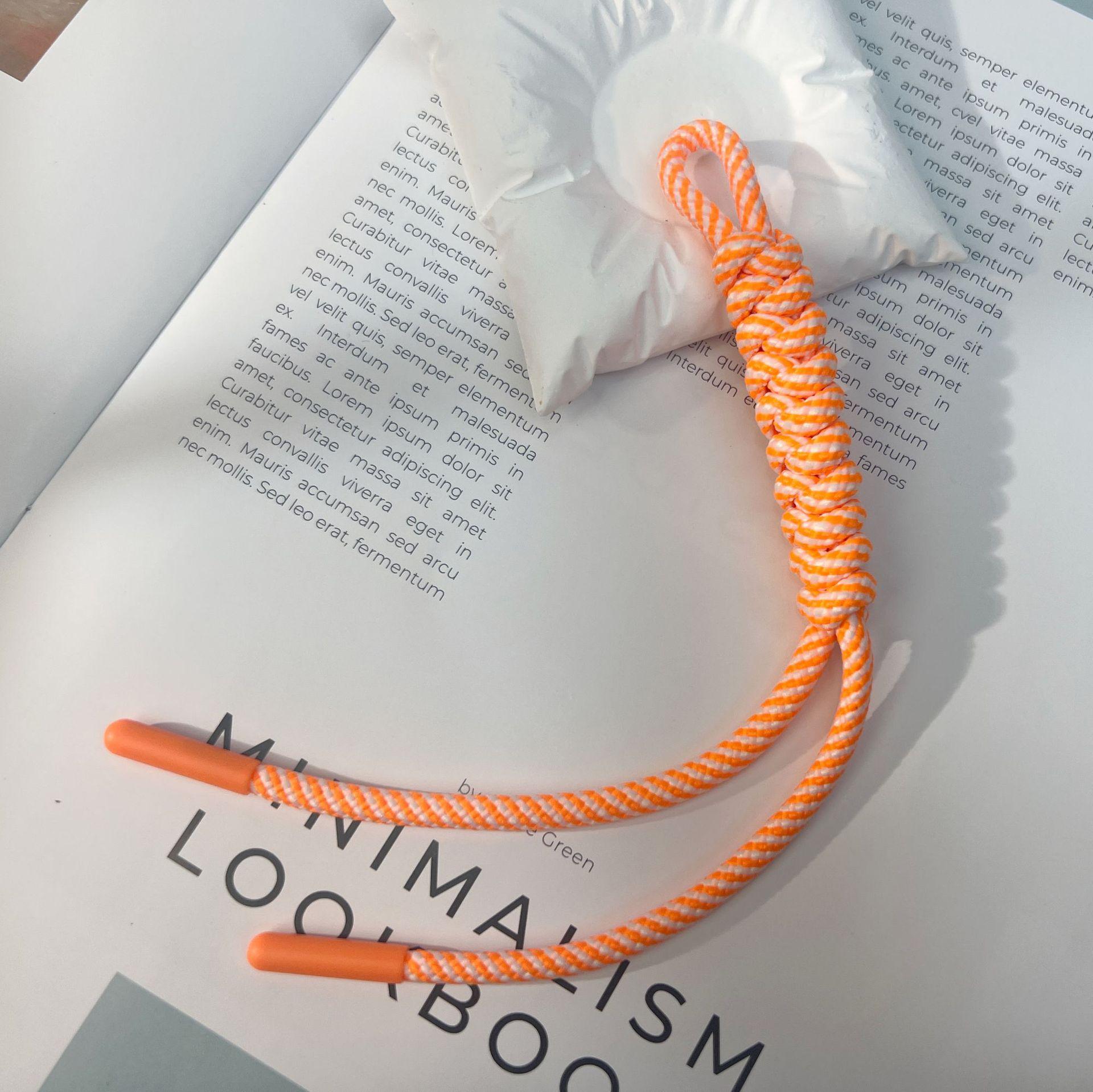 

Сплетенная вручную цветная сумка, подвесной шнур для мобильного телефона, модный шнурок ручной работы, плетеная веревка, брелок с бриллиантовым узлом оранжевый