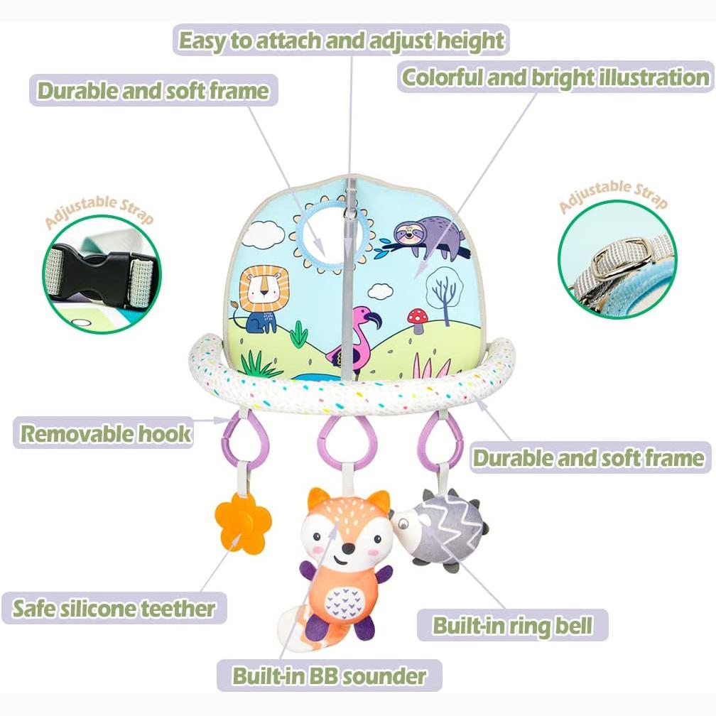Car Seat Toy, Rear Car Seat Hanging Toys, Kick and Play Activity Center for Rear and Forward Facing,Easier Drive, Baby’s Travel Companion for Newborn