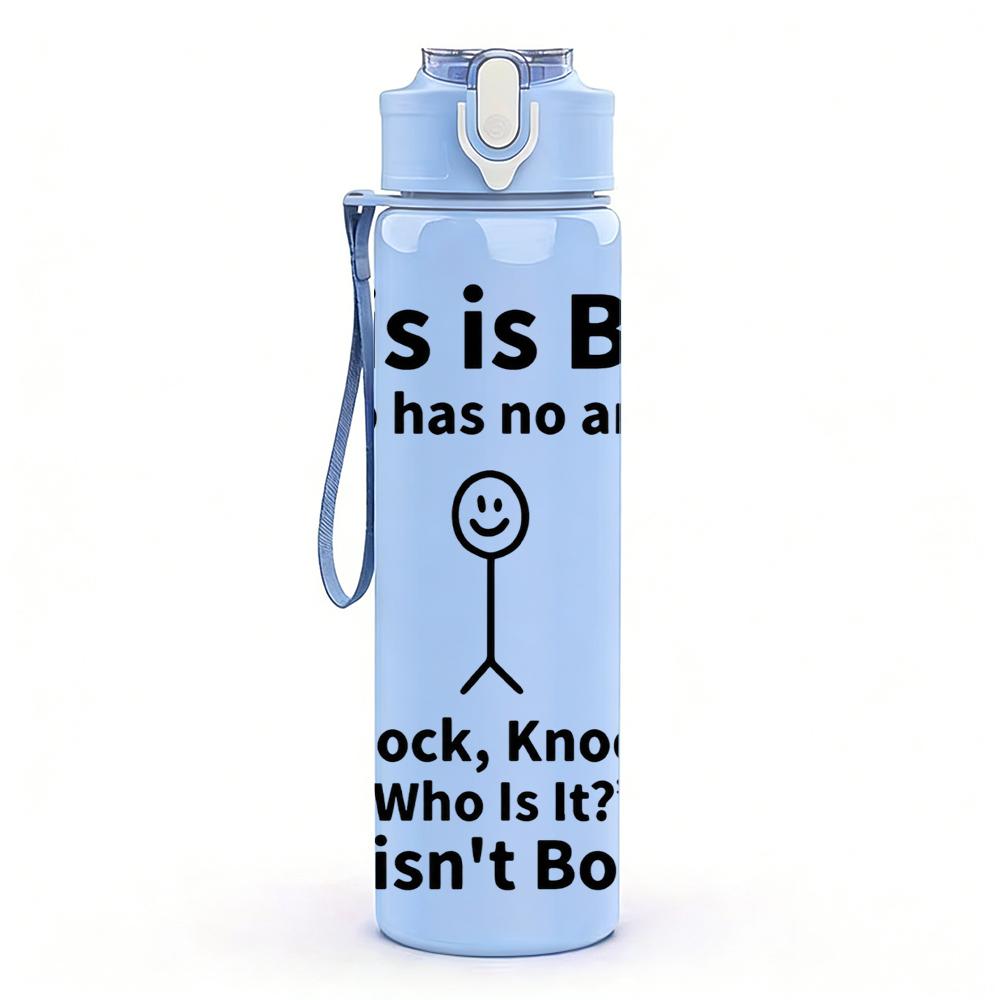 1 Stück Das ist Bob Einfacher Charakterdruck 750 ml Farbe Kunststoff Wasserflasche Auslaufsicher Klappdeckel mit Strohhalm Für Sport Büro Zuhause