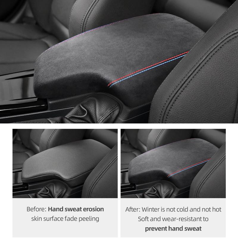 Fabriqué en Alcantara Pour BMW F30 F32 2013- Série 3 Habillage Console Centrale Boîte Accoudoir Panneau Cache Garniture Accessoires Intérieur Voiture