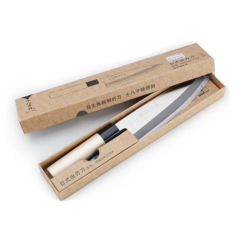 Shibazi 6.9 Inch Deba Knife Single-edged Blade Sharp Chef Cleaver Sashimi Slicing Sushi Ham Chopper Kitchen Knife Wood Handle