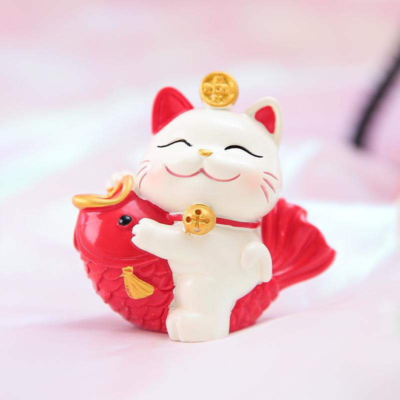 Festive Cat New Year Ornament - Creative Living Room Decoration & Entrance Craft Gift