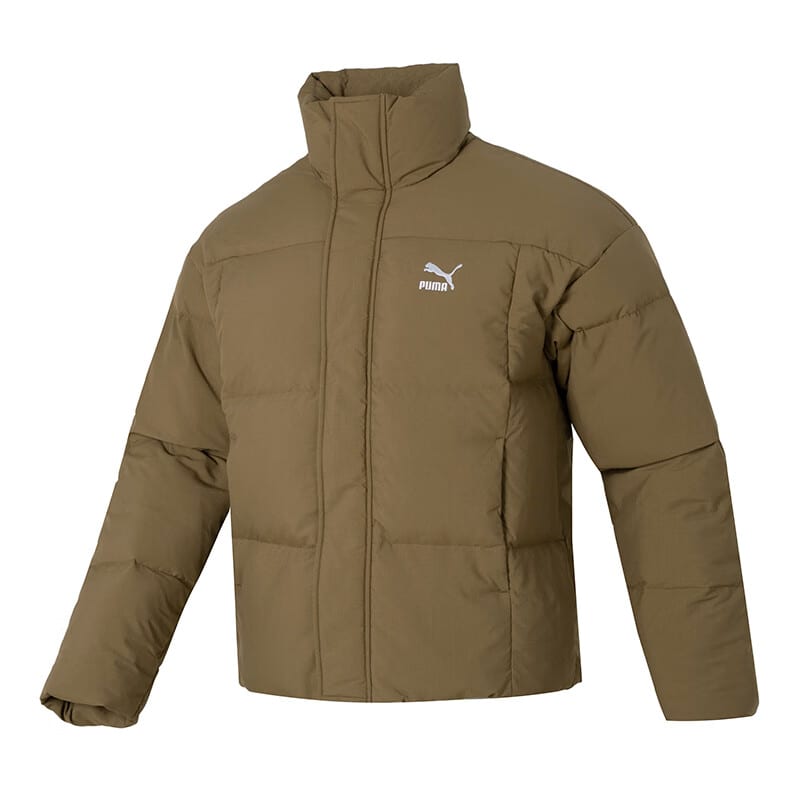 PUMA Down Jackets Unisex Brown Stand Collar Moderate Quilted Down Jacket 623600-93