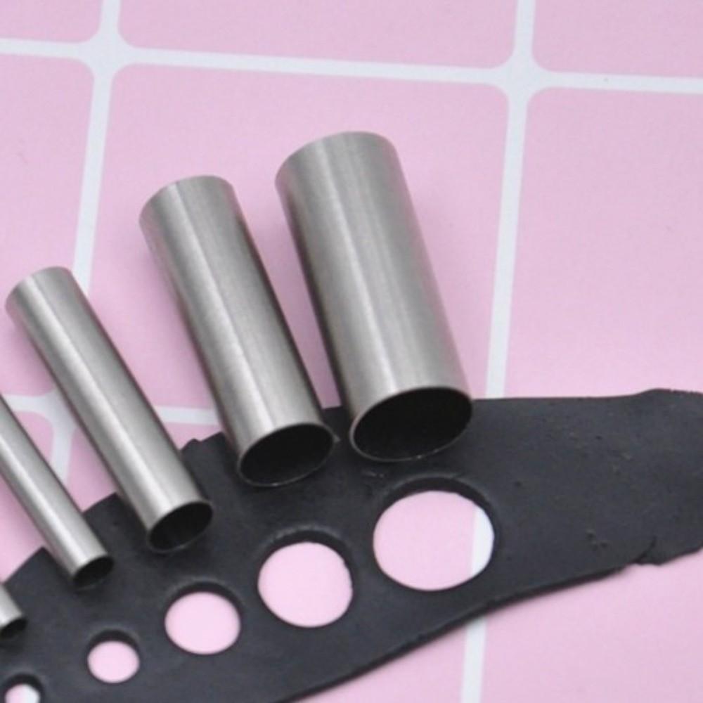 7pcs/set Metal Hole Hollow Round Cutter Round Shape with Storage Box Ceramic Cutting Mould Hollow Punch Pottery Tools