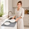Silicone Dish Drying Mat Medium Size Flexible Non-Slip Water Draining Mat with Wave Pattern for Kitchen Sink Countertop Use