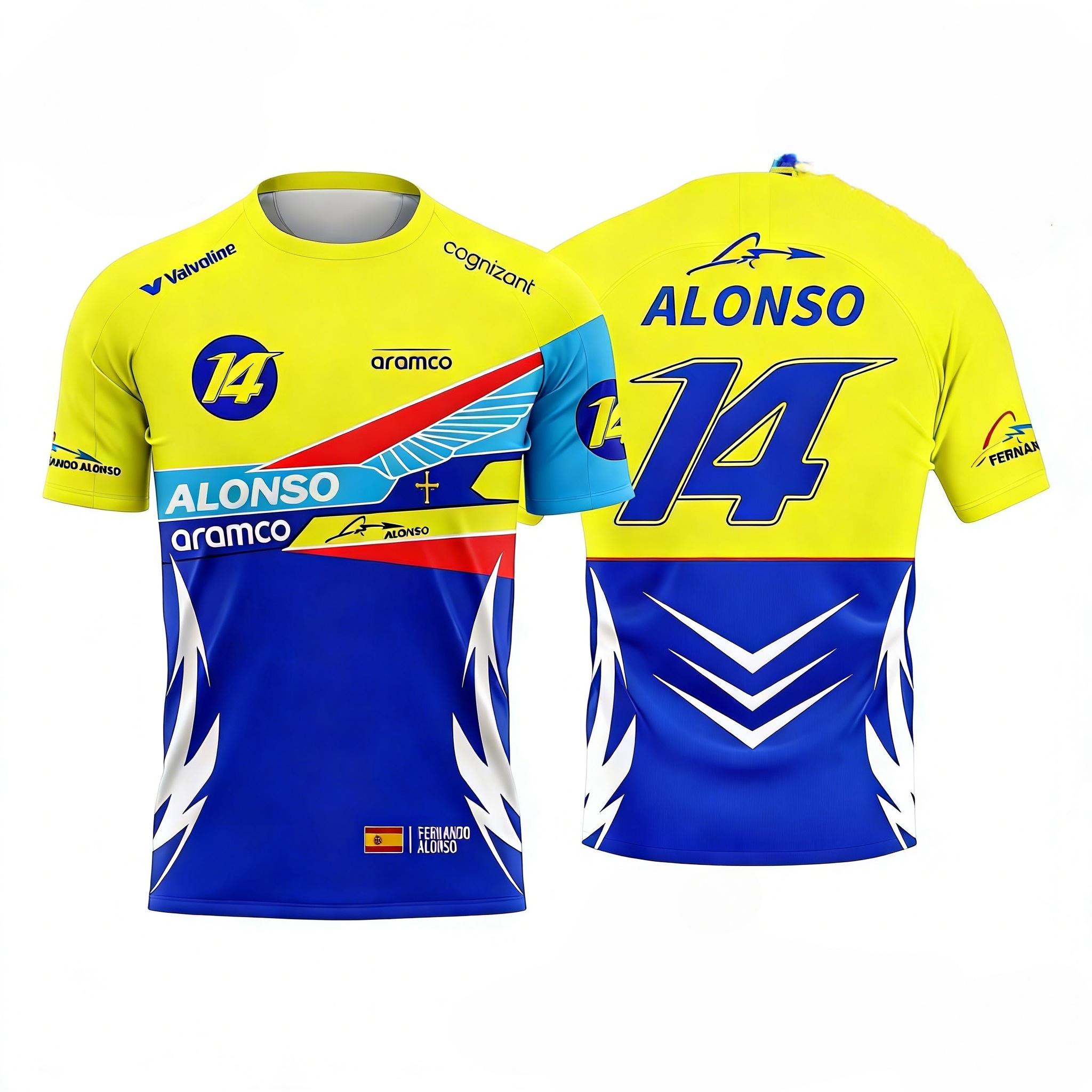 

3D-Printed T-Shirt Featuring the 2026 New Car #14 Driver Fernando Alonso Fan Design Men s Summer Casual Short-Sleeved Shirt 6XL