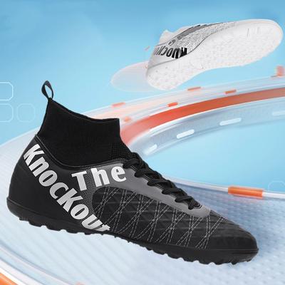 31-48 High Top High Quality Youth Soccer Shoes Broken Studs Men's Lace-up Rubber Soft Sole Big Size Soccer Boots