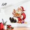 Indoor Outdoor Holiday Ornaments Santa Claus Wall Sticker Waterproof PVC Decal Removable Decorative Window Clings Festive Art for Glass Windows And