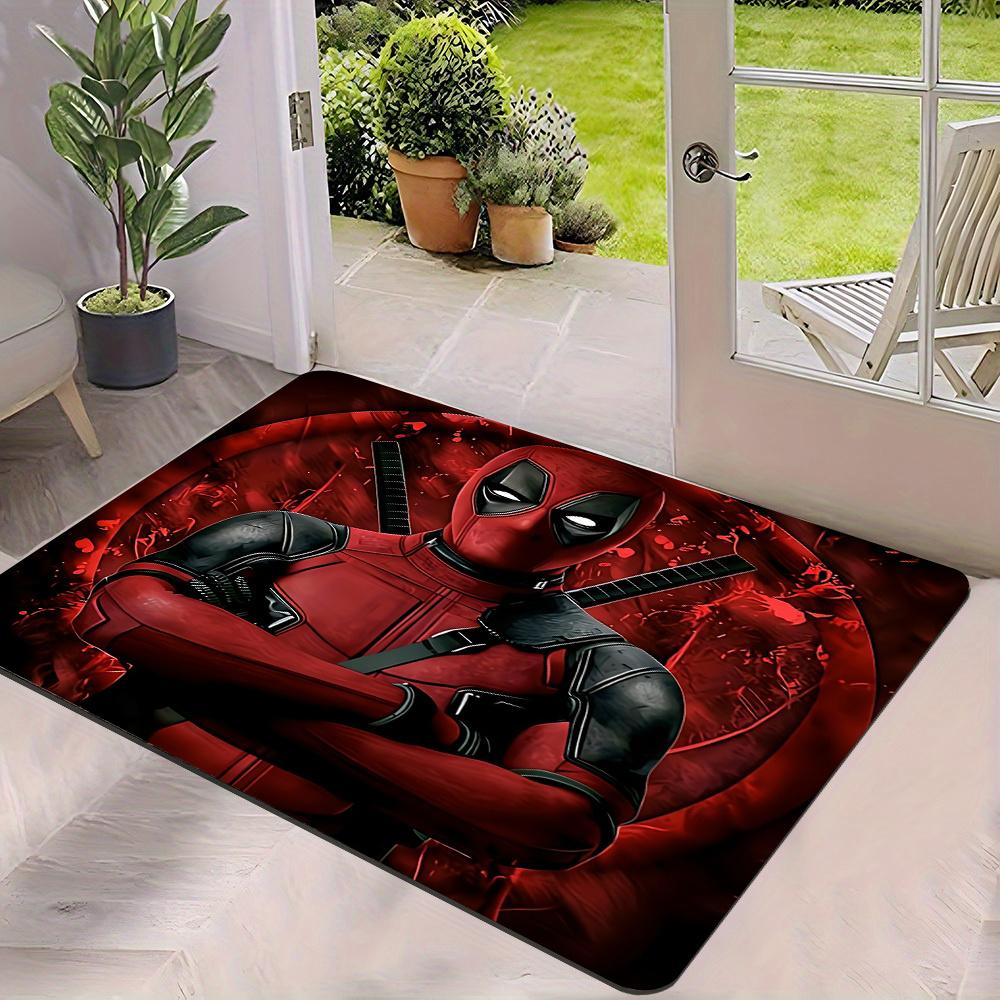1pc Marvel Deadpool Doormat Vibrant Superhero Character Printed Floor Rug with Non Slip Backing Durable Soft Absorbent Mat Ide