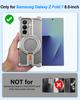 Oatsbasf Magnetic Metal Phone Case for Samsung Galaxy Z Fold 7 with Ring Stand 360°Rotatable Ultra-thin Frameless Shockproof