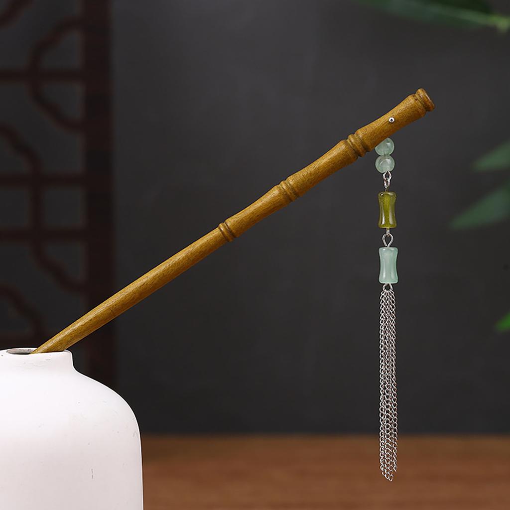 Chinese Style Hair Stick Hairpin Handmade Wood Headpiece Updo Hair Styling Tool for Women Girls Party Head Decor