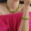 Green grape natural stone necklace, versatile and fashionable