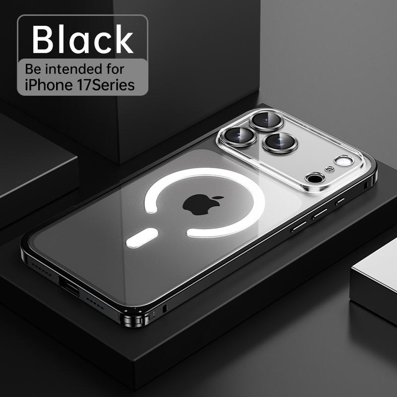 Aluminum Alloy Metal Frame Cover Lens film protection for Iphone 17 Pro Max 16 15 14 13 12 Pro Max Support for Magsafe Charging Case