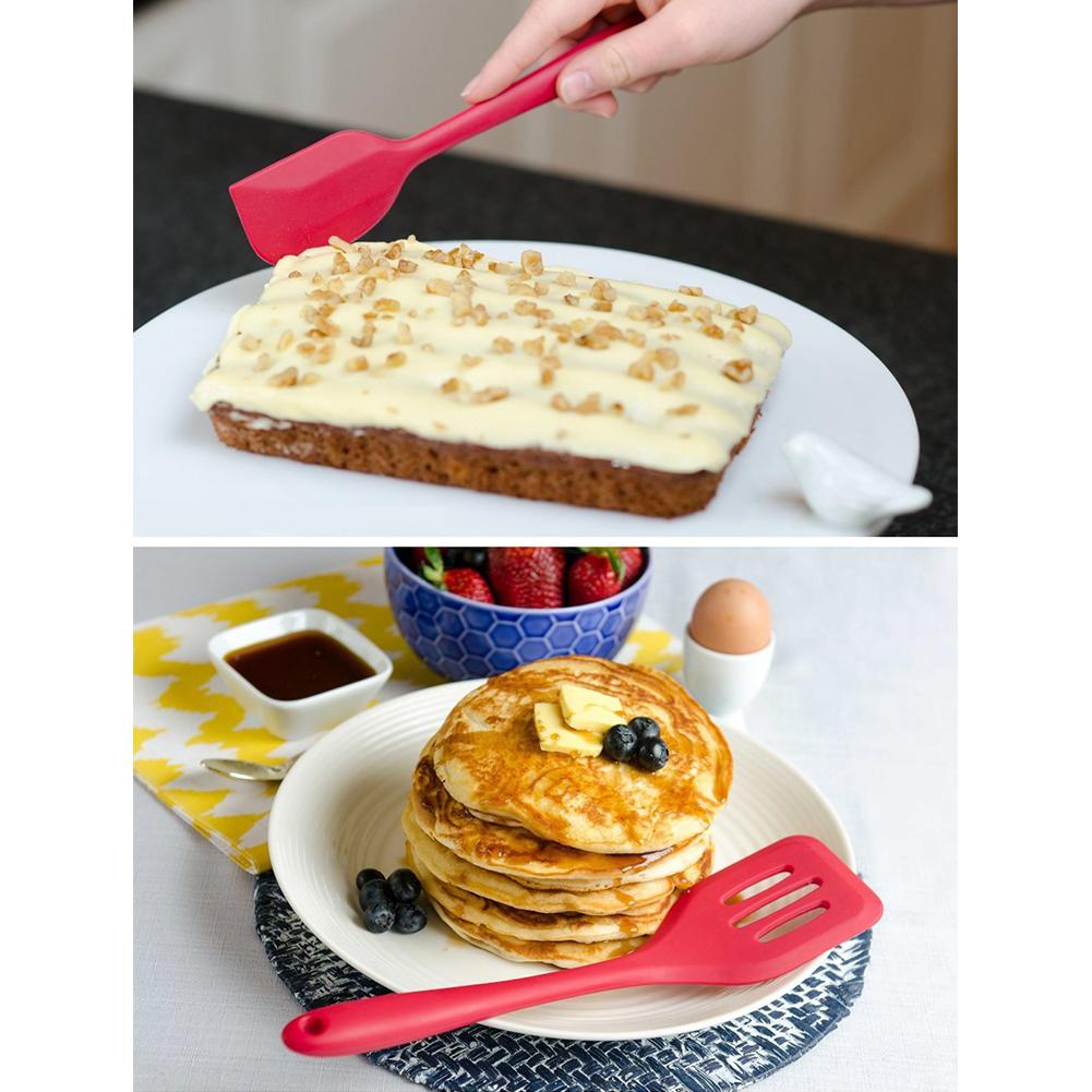 Kolip 5pcs Silicone Kitchen Utensils Set With Scraper Spatula Egg Beater Heat Resistant Non-stick Baking Tools