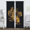 Koi Vorhänge im chinesischen Stil für Schlafzimmer Verdunkelungsvorhang für Raum 2 Paneele Halloween Dekoration Heim-Innenvorhänge Raumteiler