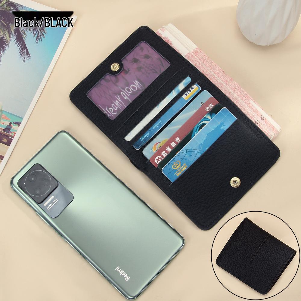 Dámska ultratenká peňaženka z pravej kože s RFID ochranou - Krátka, Viac priehradiek na karty, Jednoduché šitie