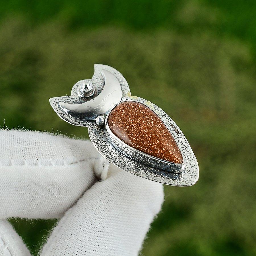 Natural Sun Sitara Crescent Moon Promise Boho Ring Jewelry 925 Sterling Silver Adjustable