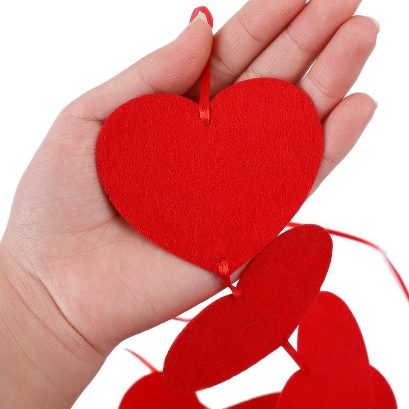 Red Hearts Garland DIY Hanging Garland Valentines Day Decor Wedding Anniversary Birthday Supplies Princess Theme Party Banner