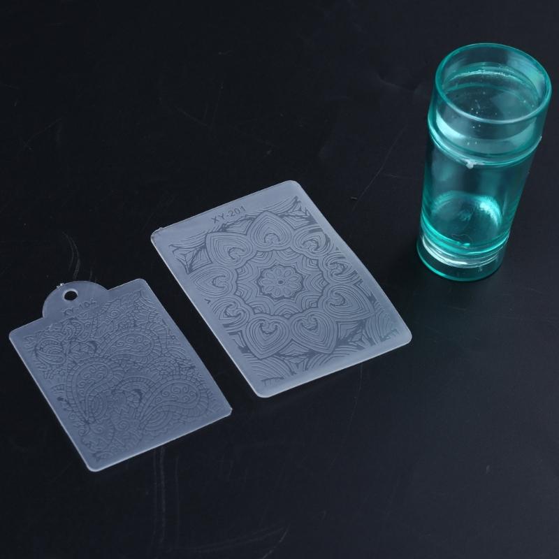 Clear Silicone Nail Stamper Transparent Visible Body French Tip Nails Art Stamping Tools for French Nail Manicure Art