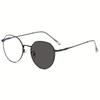 1 Pair Of New Personalized Retro Metal Oval Glass Frame Men And Women'S Same Style Fashion Polarized Color-Changing Glasses
