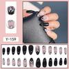 Short Press-On Nails Set Ins Style Fake Full Cover Acrylic Nail Tips Women Daily Wear
