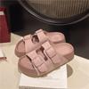 Fashion Smile Women Slippers Summer Casual Women Shoes Retro Trend With Buckle Slippers Comfortable Beach Slippers Round-headed Slippers