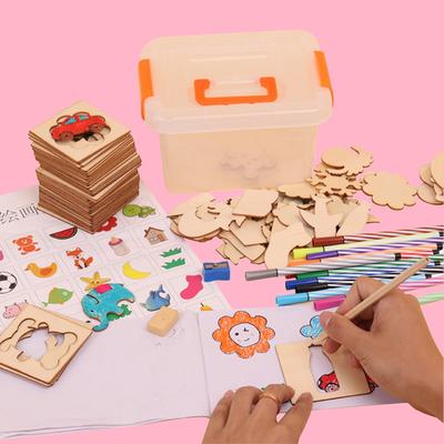 100Pcs Baby Zeichnung Bord Spielzeug Holz Zeichnung Spielzeug Kinder Kreative Doodles Frühen Pädagogisches Spielzeug