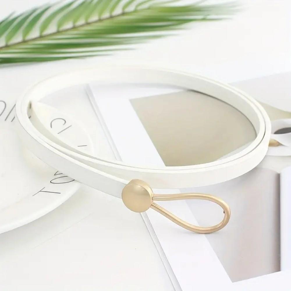 PU Leather Thin Waistband Solid Color Waist Chain Fashion Knotted Belt for Dresses