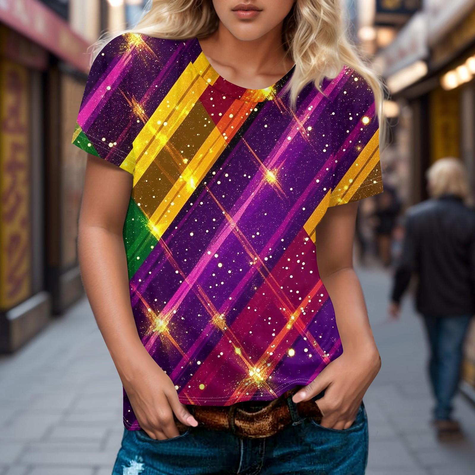 

Женская повседневная футболка с коротким рукавом и круглым вырезом с принтом M фиолетовый