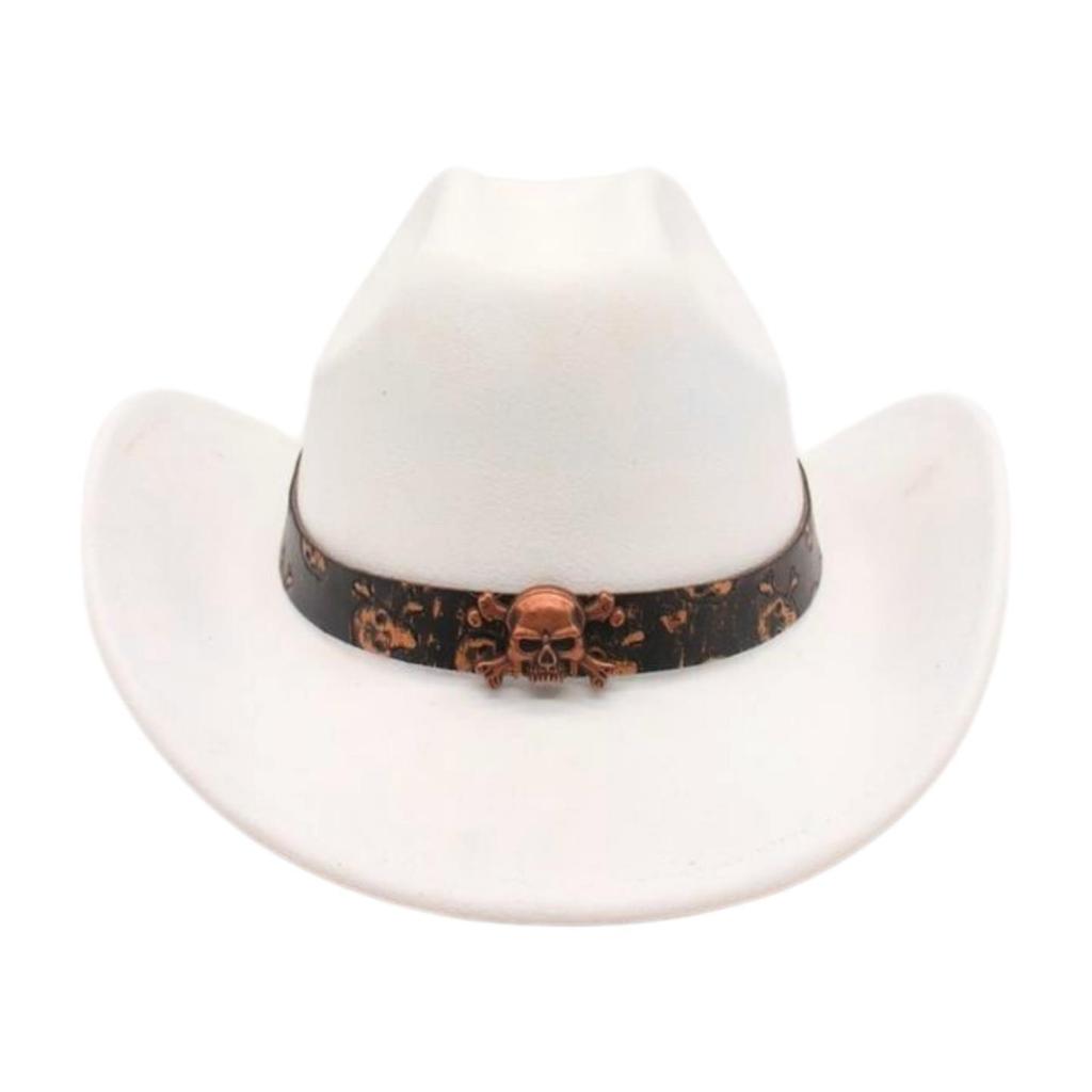 Foreign Trade  Tourism Top Hat Niche Western Cowboy Hat Niche Ethnic Style Skull Stage Dance Performance Hat