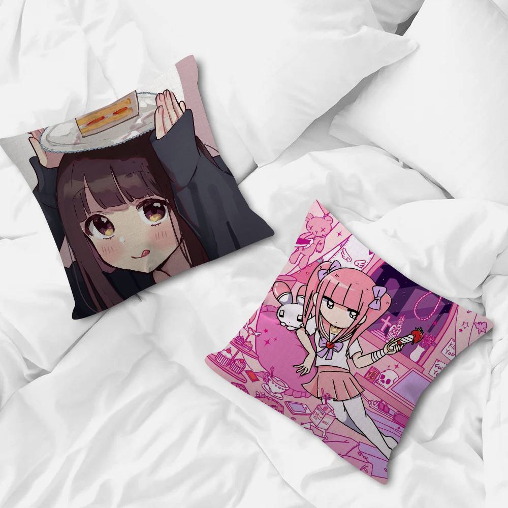 Anime Menhera Cute Chan  Pillow Cushion Cover Pillowcase Living Room Sofa Home Decor Customized