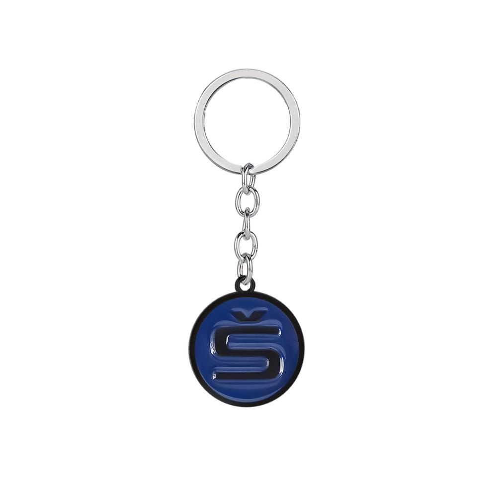 WOHE7 Car Logo Keychain Key Ring Chain Pendant Gifts For Skoda Octavia Kodiaq Fabia Karoq Superb Rapid Felicia RS Hubcap Accessories
