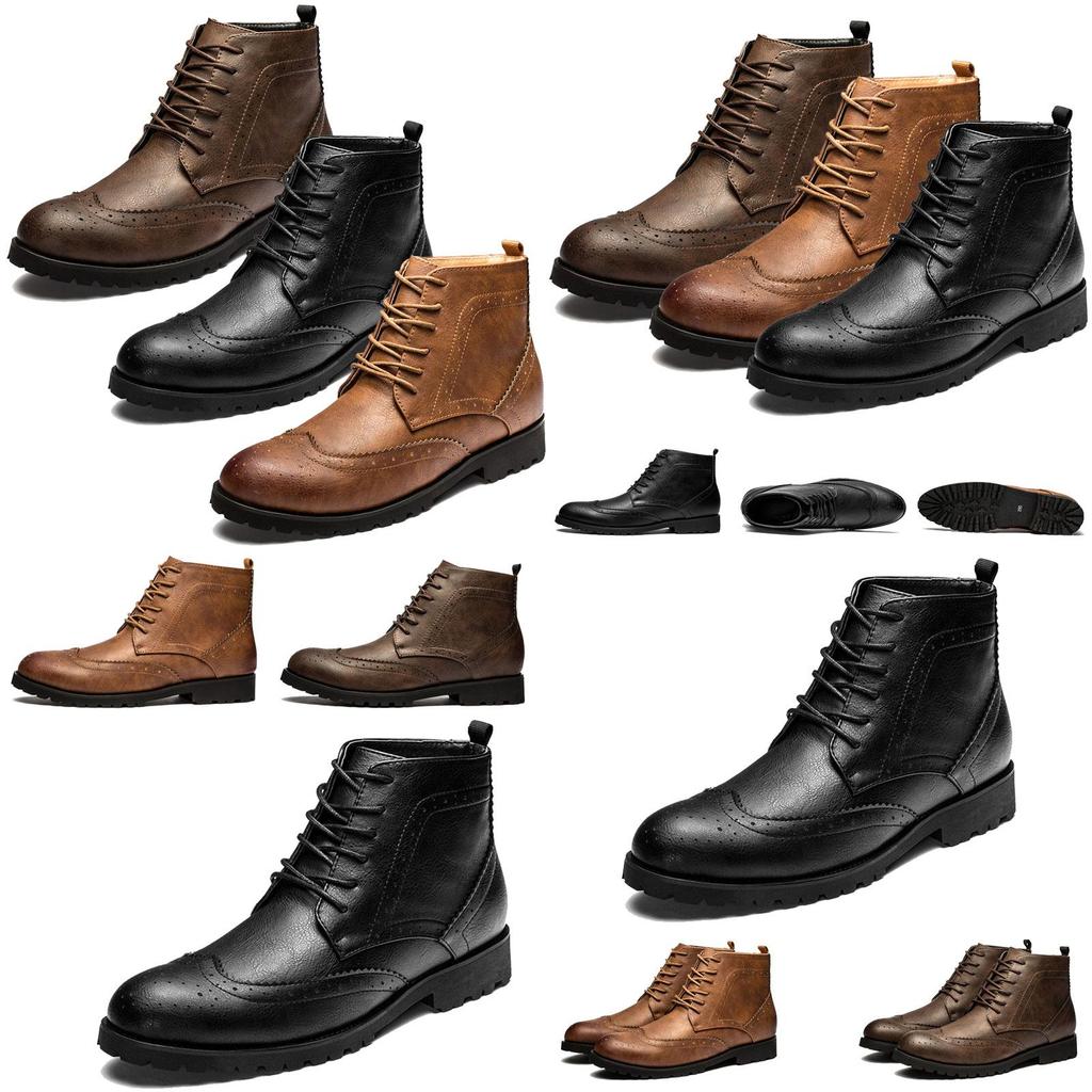 Elegant Mens Pu Leather Ankle Boots With Beautiful Detail And Comfortable Fit