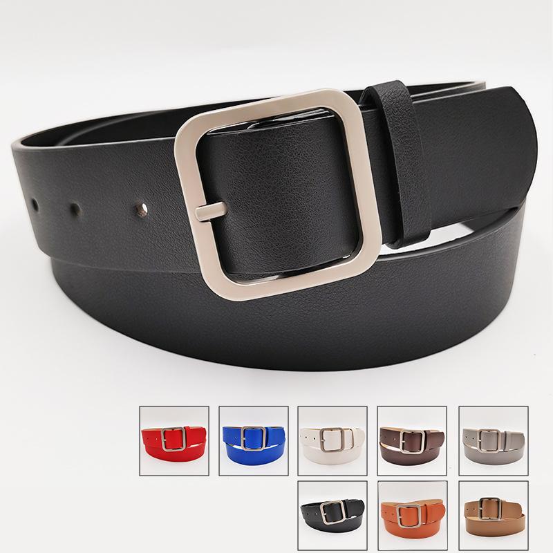 Small Simple Korean Style Women's Belt Retro Square Pin Buckle Jeans Belt