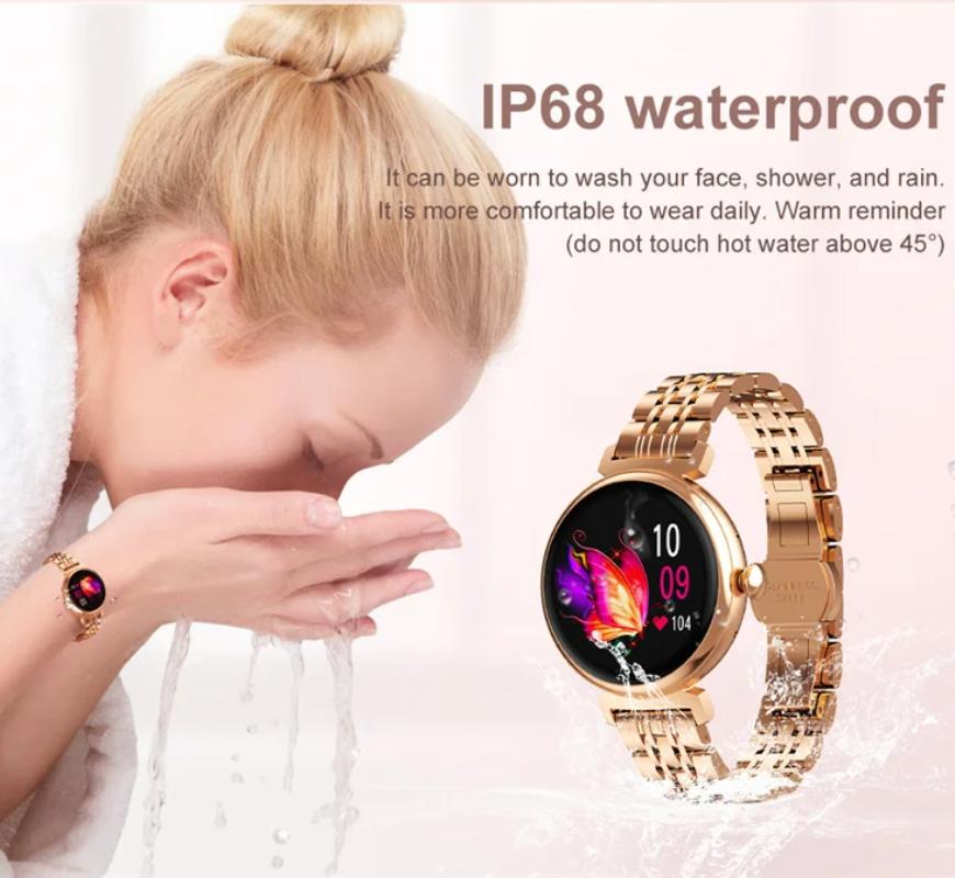1,04-calowy ekran AMOLED Modny damski smartwatch Ekran zawsze włączony Połączenia Bluetooth Smartwatch Metalowa obudowa Zegarek z małym ekranem