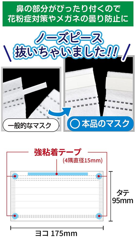 Strong Adhesive HATTA MASK No Ear Perfect for Those Who Wear Makeup or Have Oily Prevents Glasses from PFE or More (Hatta Mask) [Stick-on Mask]