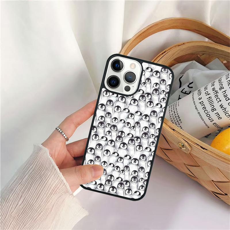 Cute Penguin Celular Mobile Smartphone Cases For iPhone 17 Air 16e 15 14 12 13 11 Pro MAX Plus Coque Fundas